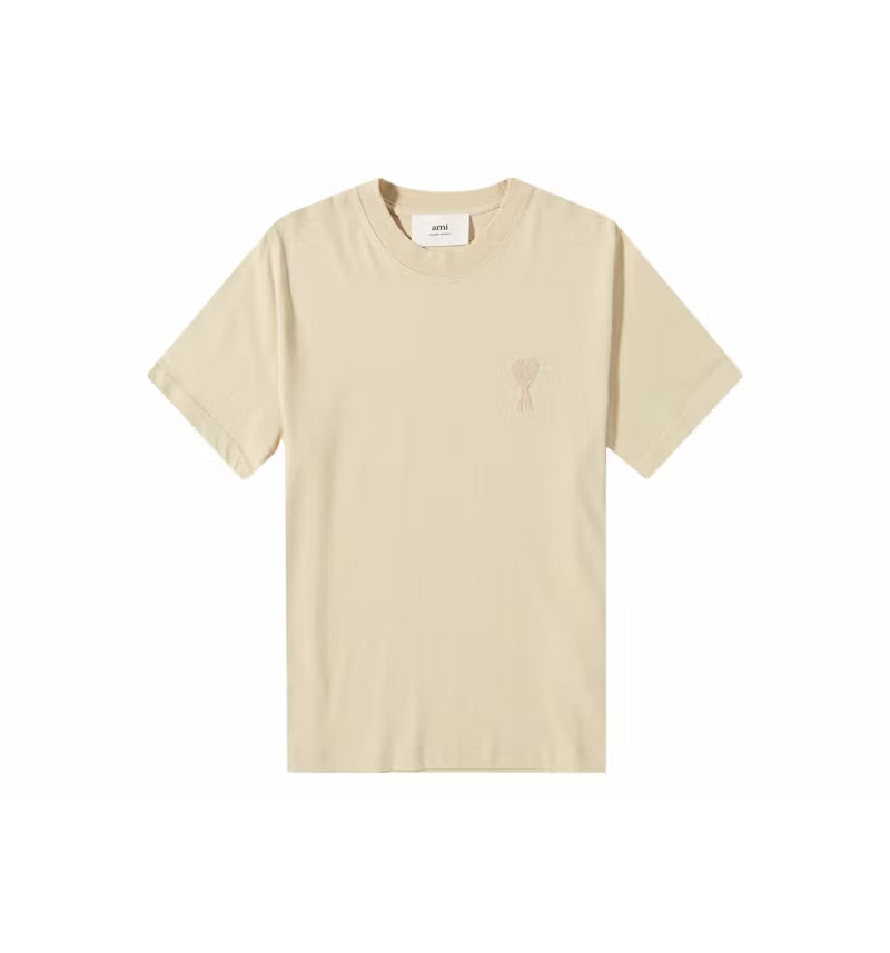 Ami Paris Tonal Ami De Coeur T-shirt Vanilla